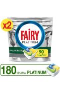 Fairy Platinum 180'li  Bulaşık Makinesi Deterjanı Tablet Limon Kokulu 90x2