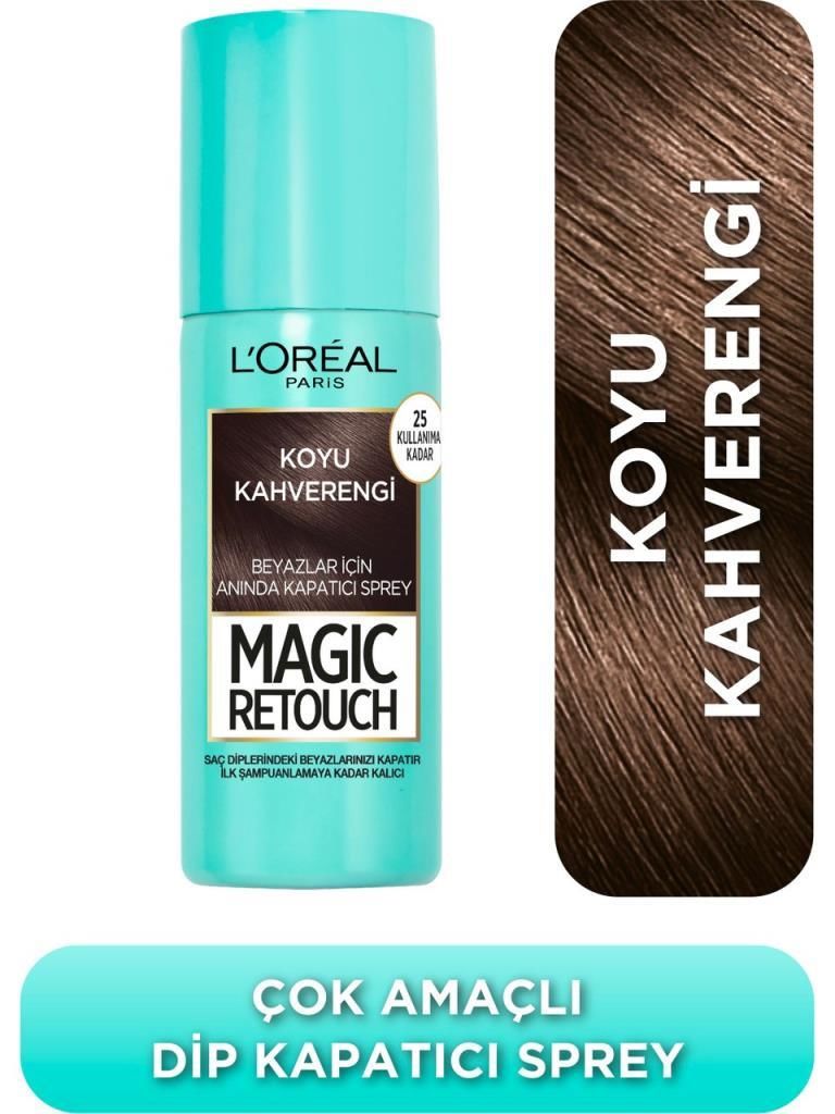 L'Oréal Paris Magic Retouch Beyaz Dipleri Kapatıcı Sprey 75 ml - Koyu Kahverengi