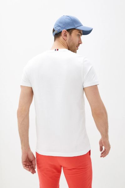 White Logo Embroidery Organic Cotton T-shirt