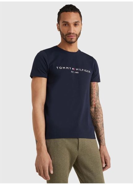 Tommy Hilfiger Logo T-Shirt Lacivert