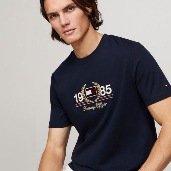 Tommy Hilfiger 1985 Logo T-Shirt Siyah