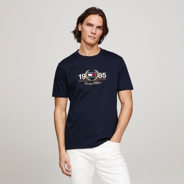 Tommy Hilfiger 1985 Logo T-Shirt Siyah