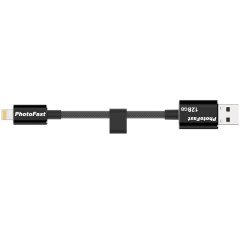 PhotoFast MemoriesCable GEN3 128GB Lightning / USB 3.0 Şarj Kablolu i-FlashDrive (Siyah)