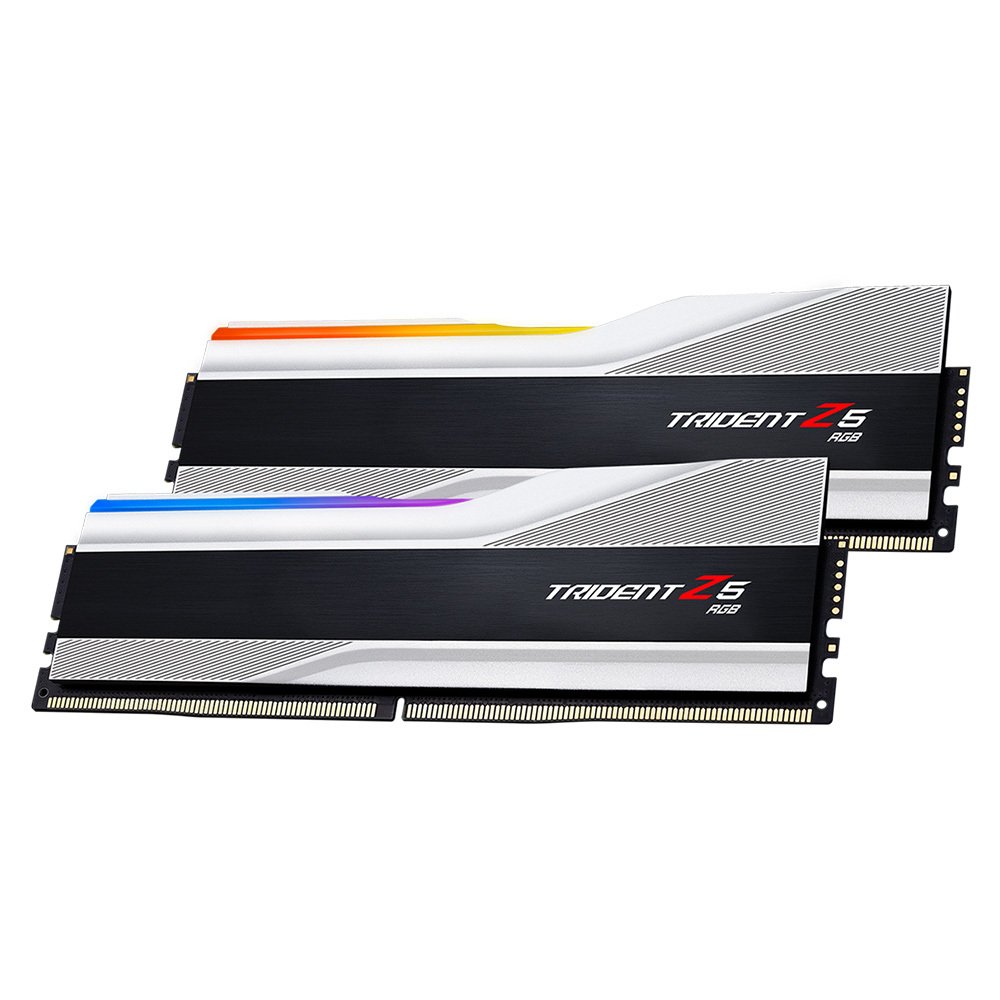 G.SKILL Trident Z5 RGB Silver DDR5-6000Mhz CL32 32GB (2x16GB) DUAL (32-38-38-96) 1.35V Bellek Kiti