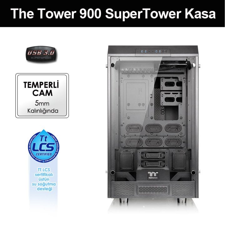 Thermaltake TT Premium The Tower 900 E-ATX Dikey Süper Tower Kasa