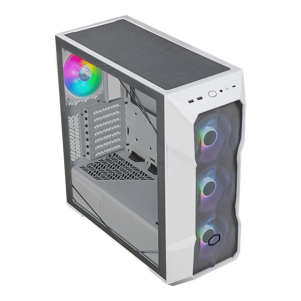 CoolerMaster MasterBox TD500 V2 Beyaz ARGB 4x120mm Fanlı, Tempered Glass Kristal Mesh Ön panelli MidTower Kasa
