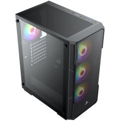 GameBooster GB-X223B  4xRGB Fanlı Mesh Midtower Kasa