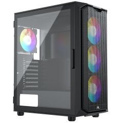 PowerBoost PB-P521B 750w 80+ Bronze USB 3.0 ATX Mesh RGB Fan Siyah Kasa