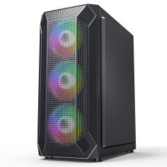 PowerBoost VK-P1882B ATX USB 3.0 Mesh Sabit Rainbow Aydınlatmalı Mid. Tower Kasa