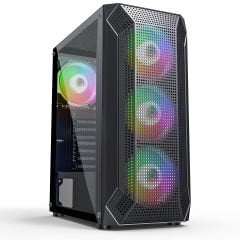 PowerBoost VK-P1882B 650W ATX USB 3.0 Mesh Sabit Rainbow Aydınlatmalı Mid. Tower Kasa