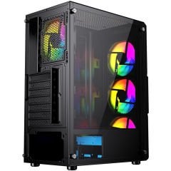GameBooster GB-PW908B USB 3.0 ATX Mesh, Fixed RGB Fanlı Siyah Kasa