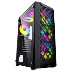 GameBooster GB-G203B 550w 80+ USB 3.0, ATX  Mesh, ARGB Fan, Siyah Kasa