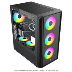 PowerBoost PB-P3602BB 850w 80+ Bronze USB 3.0 ATX Mesh ARGB Fanlı Siyah Kasa