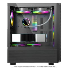 PowerBoost PB-P3602BB 850w 80+ Bronze USB 3.0 ATX Mesh ARGB Fanlı Siyah Kasa