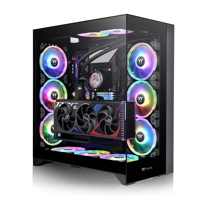 Thermaltake CTE E600 TG Pencereli PCI-E 4.0 Dual 90 Derece Riser Kablolu Mesh&TG Panelli Kasa