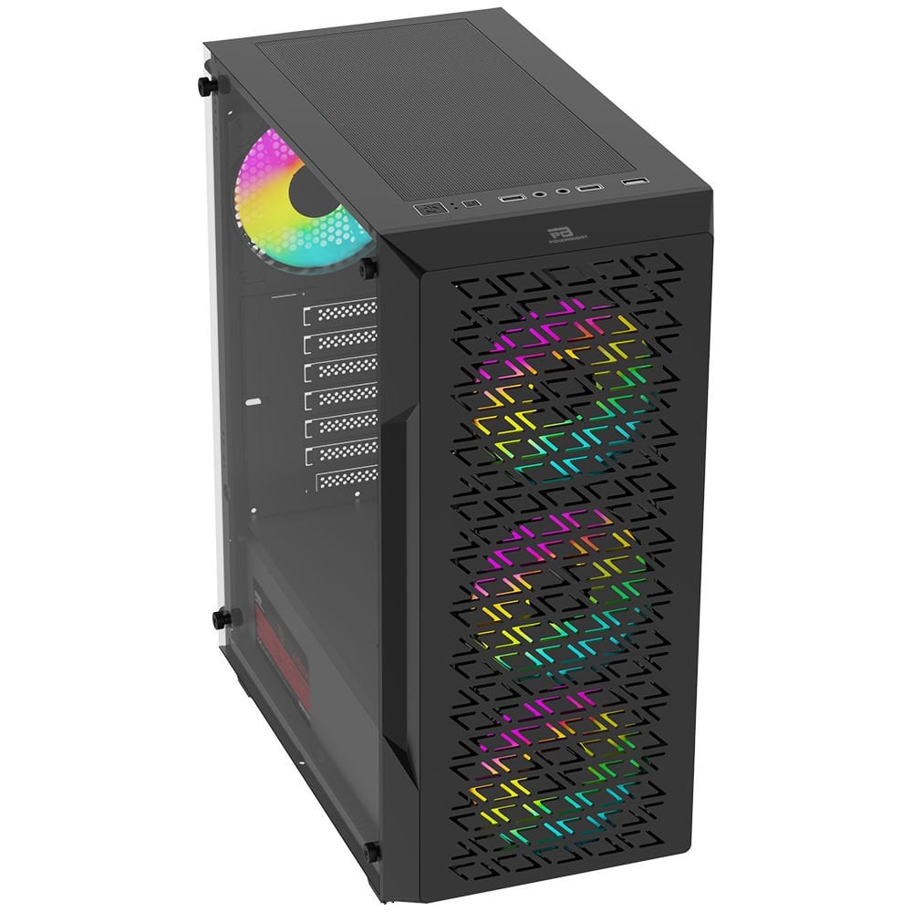 PowerBoost PB-P801AB 650w 80+ Bronze USB 3.0, ATX Mesh RGB fan Siyah Kasa