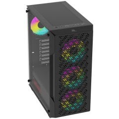 PowerBoost PB-P801AB 650w 80+ Bronze USB 3.0, ATX Mesh RGB fan Siyah Kasa