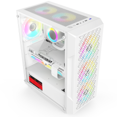 PowerBoost PB-P801AW 650w 80+ Bronze USB 3.0, ATX Mesh RGB Fanlı Beyaz Kasa
