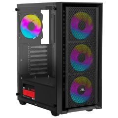 PowerBoost PB-P802AB 650w 80+ Bronze USB 3.0, ATX Mesh RGB Fan Siyah Kasa