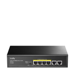Cudy FS1006P 4 Port 10/100Mbps 2*FE Uplink VLAN&Extend Mode 250m 60W POE+ Ethernet Switch