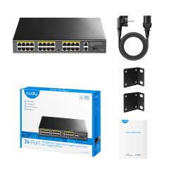 Cudy FS1026PS1 24 Port 10/100Mbps 1*SFP 2*GE RJ45 VLAN&Extend Mode 250m 300W 1U POE+ Ethernet Switch