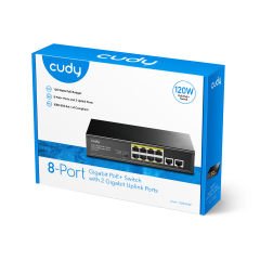 Cudy GS1010P 8 Port 10/100/1000Mbps 2*GE Uplink VLAN&Extend Mode 250m 120W POE+ Ethernet Switch