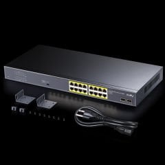 Cudy GS1020PS2 16 Port 10/100/1000Mbps 2*SFP VLAN&Extend 200W 19'' Rock-Mount POE+ Ethernet Switch