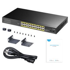 Cudy GS1028PS2 24 Port 10/100/1000Mbps 2*SFP VLAN&Extend 300W 19'' Rock-Mount POE+ Ethernet Switch