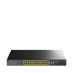 Cudy GS2028PS4-300W 24 Port GE 4*1G SFP&RJ45 Combo 19'' 1U Çelik Layer2 Yönetilebilir POE+ Switch