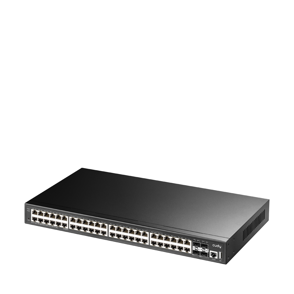Cudy GS5048S4 48 Port Gigabit 4*10G SFP+ 1*RJ45&USB 19'' Rock-Mount Çelik Layer3 Yönetilebilir Switch