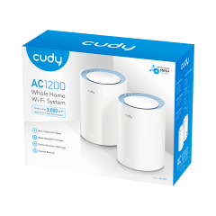 Cudy M1200 2-Pack AC1200 2.4GHz/5GHz 1200Mbps 2Port FE 2'li Kablosuz Whole Mesh Wi-Fi Sistemi