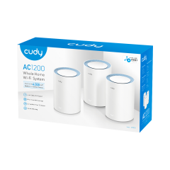 Cudy M1200 3-Pack AC1200 2.4GHz/5GHz 1200Mbps 2Port FE 3'lü Kablosuz Whole Mesh Wi-Fi Sistemi