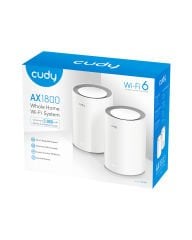 Cudy M1800 2-Pack AX1800 2.4GHz/5GHz 1800Mbps 2Port Gigabit 2'li Kablosuz Whole Mesh Wi-Fi Sistemi