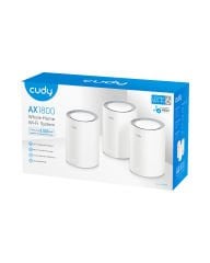 Cudy M1800 3-Pack AX1800 2.4GHz/5GHz 1800Mbps 2Port Gigabit 3'lü Kablosuz Whole Mesh Wi-Fi Sistemi
