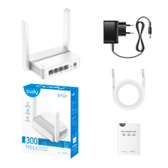 Cudy WR300 N300 2.4GHz 300Mbps 4Port FE Kablosuz Wi-Fi Router