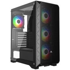 PowerBoost PB-PS5846B 600W ATX USB 3.0 Rainbow Fanlı Mesh Gaming Siyah Kasa