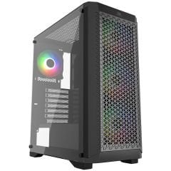PowerBoost PB-PS5847B 600w  ATX USB 3.0 Rainbow Fanlı Mesh Gaming Siyah Kasa