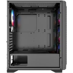 PowerBoost PB-PS5847B 600w  ATX USB 3.0 Rainbow Fanlı Mesh Gaming Siyah Kasa
