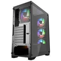 PowerBoost PB-PS5847B 600w  ATX USB 3.0 Rainbow Fanlı Mesh Gaming Siyah Kasa
