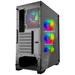 PowerBoost PB-PS5850B 600w 80+ ATX USB 3.0 Rainbow Fanlı Mesh Gaming Siyah Kasa
