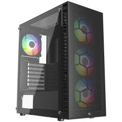 PowerBoost PB-PS6832B 650w 80+ Bronze USB 3.0 Mesh Rainbow Fanlı Gaming Siyah Kasa