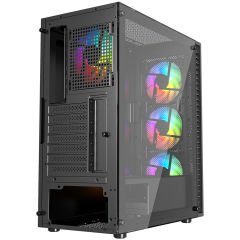 PowerBoost PB-PS6832B 650w 80+ Bronze USB 3.0 Mesh Rainbow Fanlı Gaming Siyah Kasa