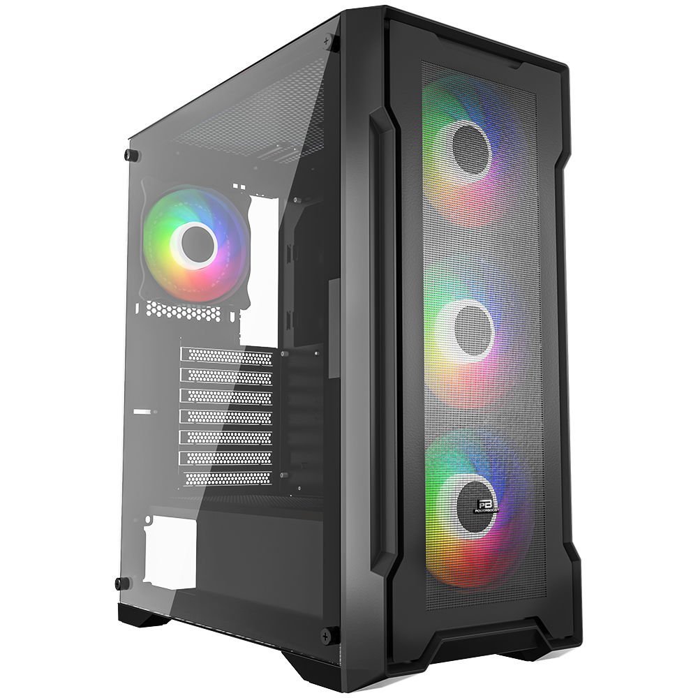 PowerBoost PB-PS6849B 650w 80+ Bronze USB 3.0 Mesh Rainbow Fanlı Gaming Siyah Kasa