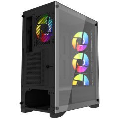 PowerBoost PB-PS7840B 600W USB 3.0 ATX Mesh Rainbow Fanlı Gaming Siyah Kasa