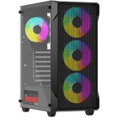 PowerBoost PB-P803AB 650w 80+ Bronze USB 3.0, ATX Mesh, RGB fan Siyah Kasa