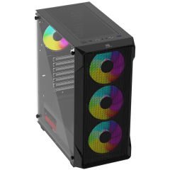 PowerBoost PB-P803AB 650w 80+ Bronze USB 3.0, ATX Mesh, RGB fan Siyah Kasa