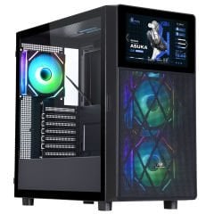 PowerBoost PB-P4367BB USB 3.0, ATX LCD Mesh Panel, ARGB Fanlı Siyah Kasa