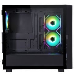 PowerBoost PB-P4367BB USB 3.0, ATX LCD Mesh Panel, ARGB Fanlı Siyah Kasa