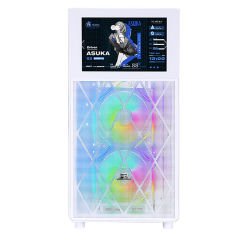PowerBoost PB-P4367BW USB 3.0, ATX LCD Mesh Panel, ARGB Fanlı Beyaz Kasa