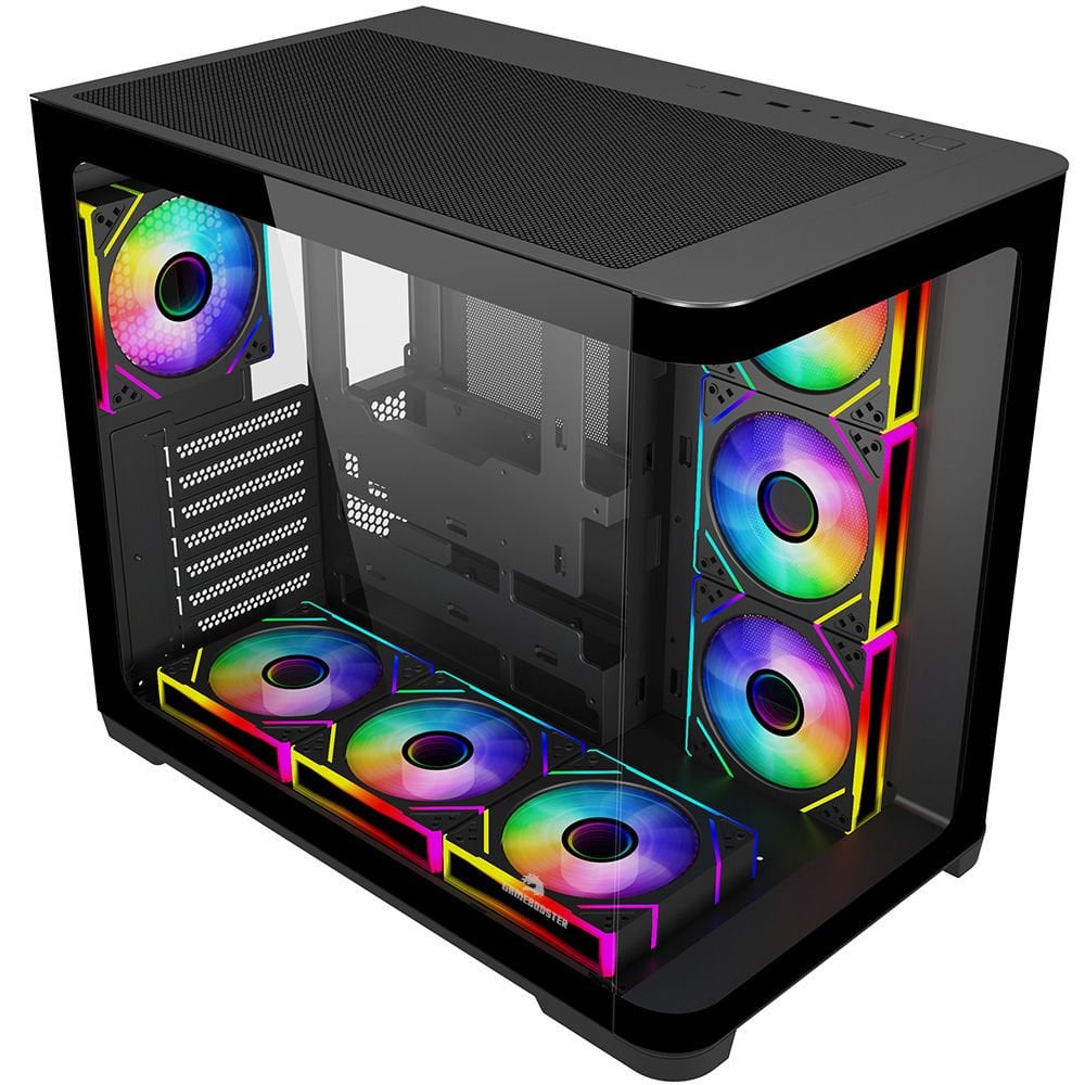 GameBooster GB-G2851BB Sea View USB 3.0, ATX 7 x ARGB Fanlı Siyah Kasa (PSU Yok)